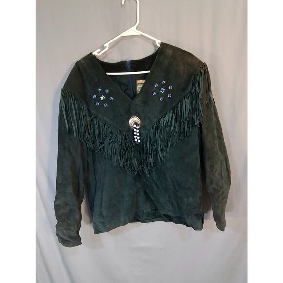 Atlantic Beach leather and coat works. Dark blue leather shirt - Picture 3 of 6